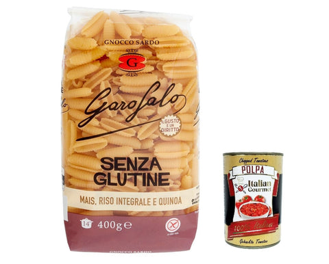 10x Gnocco sardo 400 g Senza Glutine Glutin free, glutenfrei Pasta Noodles + Italian Gourmet Polpa 400 g