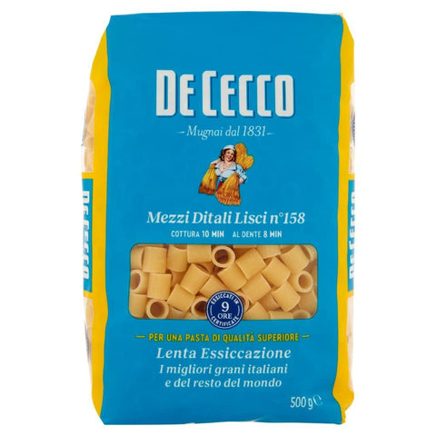 10x Pasta De Cecco 100% Italienisch Mezzi Ditali Lisci N°158 Nudeln 500g + Italian Gourmet Polpa 400g