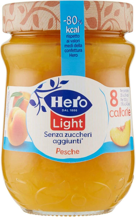 Hero Light Pesche Konfitüre Leichte Brotaufstriche Pfirsiche Italien 280 g