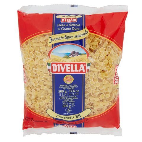10x Divella Fiocchetti N. 88 Hartweizengrieß Pasta Italienische Nudeln 500g Packung + Italian Gourmet Polpa di Pomodoro 400g Dose
