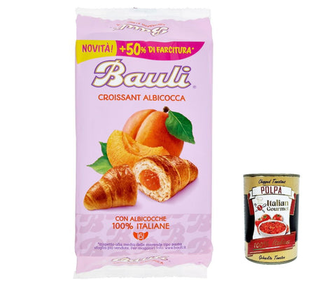 12x Bauli Cornetti Albicocca Croissant Aprikose brioche kuchen 100% Italienische Aprikosen (6 x 50g) 300g + Italian Gourmet polpa 400g