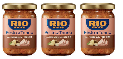 3x Rio Mare Pesto al Tonno con Mandorle e Pecorino Thunfischpesto mit Mandeln und Pecorino 130g