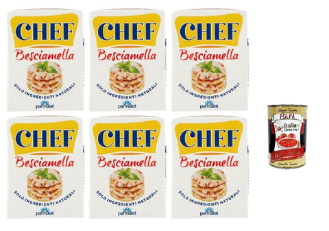 Parmalat Chef Besciamella, Klassische Bechamelsauce, 6 x 200 ml, Mit Natürlichen Zutaten, + Italian Gourmet polpa 400g