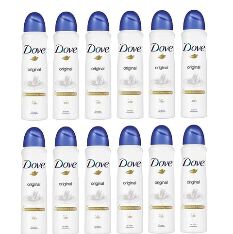 12x Dove Original Deo Deodorant Spray 0% Alkohol 48h Anti-transpirant 150ml