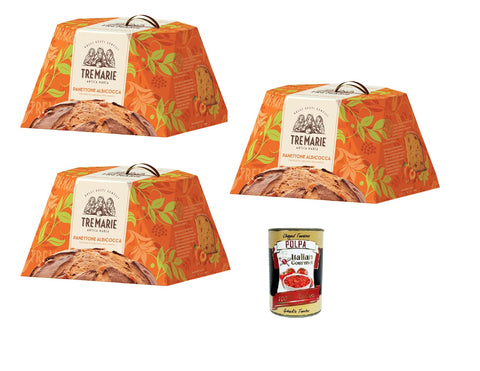 3x Tre marie Panettone all' albicocca Aprikosen-Panettone 900g + Italian Gourmet polpa 400gr
