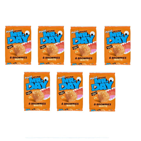7x Mr.Day Brownies White al Cioccolato Bianco, weiße Schokoladenbrownies, breakfast sweet cake 210g