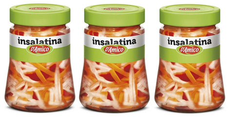 3x D'Amico Insalatina Aromatizzata all'aceto di vino Mit Weinessig aromatisierter Salat 300g Gemischte Gemüsemischung