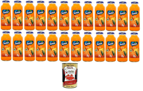 Santal Ace BIG Flasche Orangen-Karotten- und Zitronenfruchtsaft 24x 250ml + Italian Gourmet polpa 400g