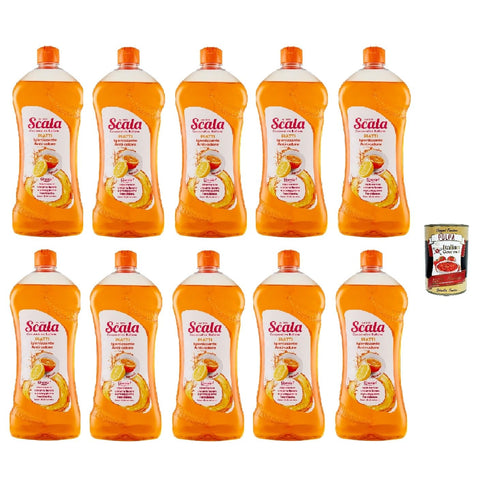 Scala piatti anti odore agli agrumi 750ml, Citrus Anti-Geruch Geschirrspülmittel 10x 750ml + Italian Gourmet polpa 400gr
