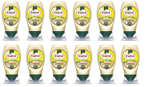 12 x Calve Calvè Classic Mayonnaise Squeeze Mayo Classic Pommes Sauce Tisch Saucen 250 ml