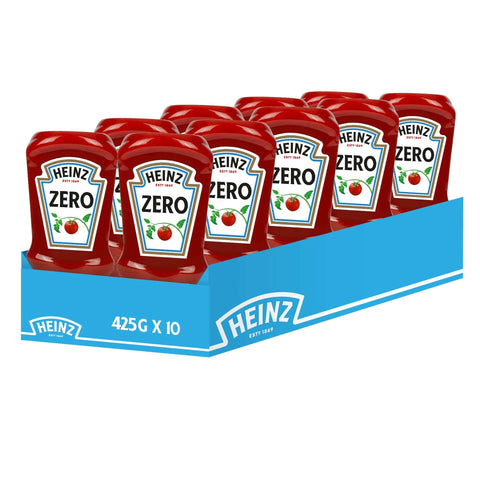 Heinz 76018783 Ketchup Zero Tomatensauce, 10 x 425 g