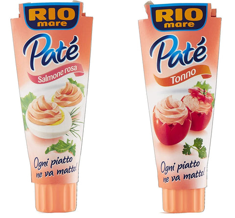 Testpaket Rio Mare Pate patè 3x Tonno Thunfischcreme 100g 3x Salmone rosa 100g Brotaufstrich Streichfähiges + Italian Gourmet polpa 400g