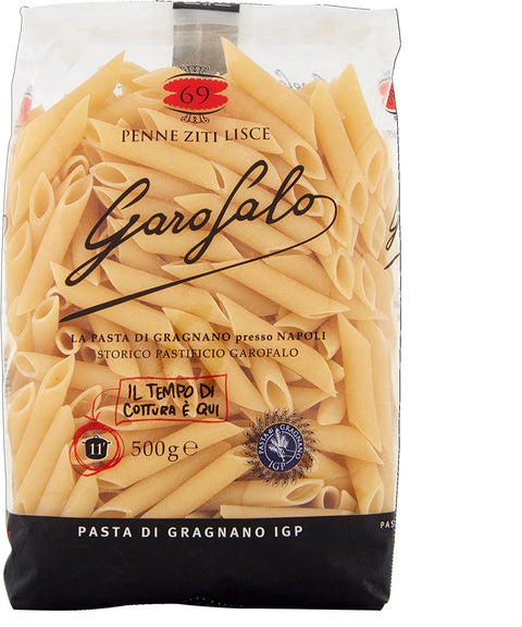 10x Penne Ziti Lisce No. 69 Neapolitanische Hartweizengrieß Packung mit 500g Pasta IGP + Italian Gourmet polpa 400g