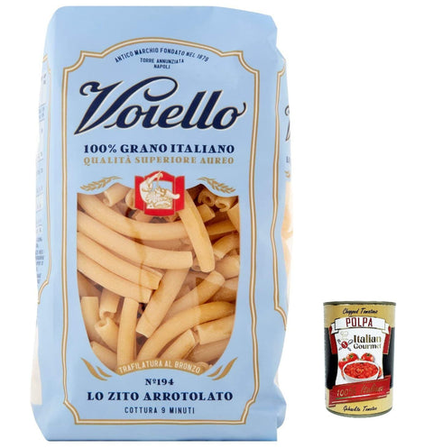 10x Voiello Pasta Ziti Arrotolati Nudeln 100 % italienische N194 500g + Italian Gourmet Polpa 400g