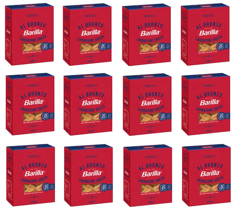 12x Barilla Fusilli al Bronzo Bronze Gezogene Pasta 400g Rohe Verarbeitungsmethode