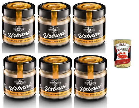 Urbani Tartufi Sugo Porcini & Tartufo Steinpilz- und Trüffelsauce 6x 130gr + Italian Gourmet Polpa di Pomodoro 400g