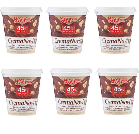 6x Novi Haselnusscreme 45% Haselnüsse schokolade 200g Brotaufstrich Aufstrich