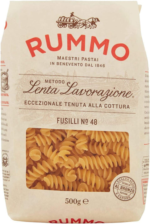 10x Rummo Fusilli N. 48 Hartweizengrieß Pasta Italienische Nudeln 500g Packung + Italian Gourmet Polpa di Pomodoro 400g Dose