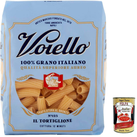 10x Voiello Pasta Tortiglioni Nudeln 100 % italienische N125 500g + Italian Gourmet Polpa 400g