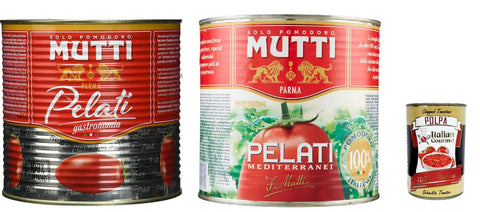 Testpaket Mutti Pelati professional Gastronomia und Medeterranei 2,5 Kg Schältomaten + Italian Gourmet pokpa 400g