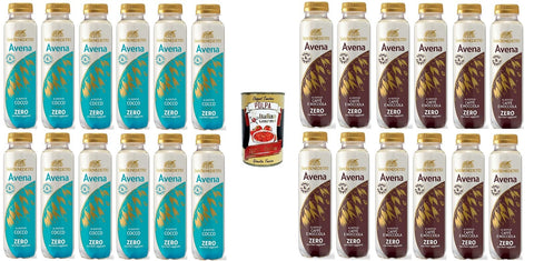 San Benedetto Testpaket Bevanda Avena al Gusto di Cocco & Al gusto di Caffè e Nocciola Haferdrink mit Kokosgeschmack und Kaffee- und Haselnussgeschmack 24x 40cl+ Italian Gourmet Polpa di Pomodoro 400g