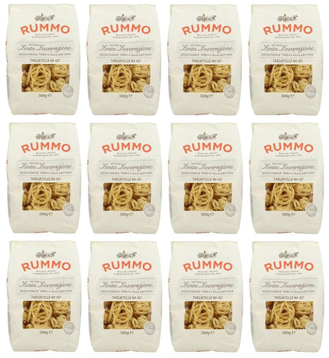 12er-Pack Rummo Pasta Tagliatelle N°107,Italienische Nudeln aus Hartweizengrieß,Italienische Pasta 500g