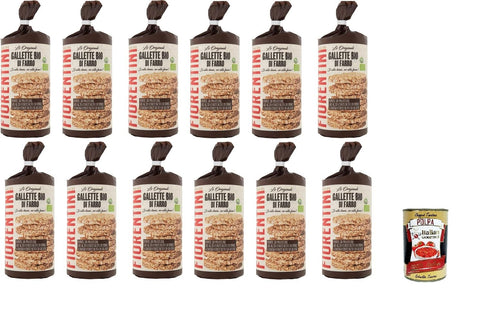 12x Fiorentini Sehr dünne Dinkelkuchen von Agric.Bio Gr 120, 120g+ Italian gourmet polpa 400g