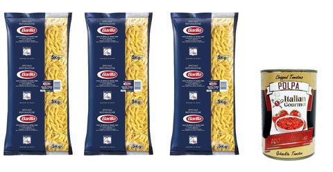 Pasta Mezze Penne rigate Ristorante Nr. 70 italienisch Nudeln 3x 5kg pack + Italian Gourmet polpa