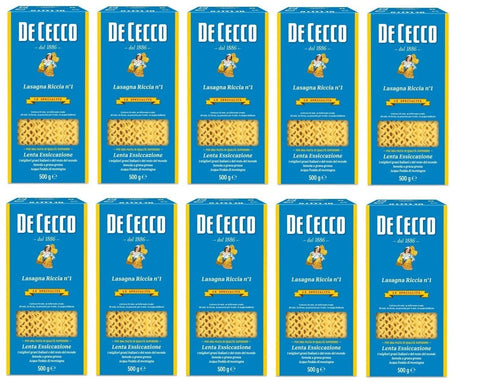 10x Pasta De Cecco 100% Italienisch Lasagna larga Doppia riccia n 1 Nudeln 500g