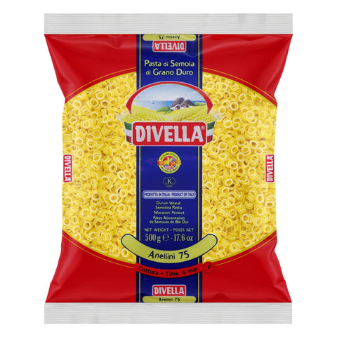 10x Pasta Divella 100% Italienisch N° 75 Anellini 500 g