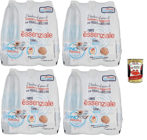 Fonte Essenziale Acqua Minerale Naturale Natürliches Mineralwasser Einweg PET 24x1Lt+Italian Gourmet pelati 400gr