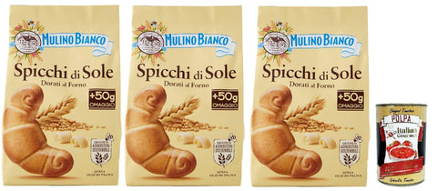 Mulino Bianco Spicchi di Sole Biscotti Dorati al Forno,Goldene gebackene Kekse,biscuits cookies, 3x 400g + Italian Gourmet polpa 400g