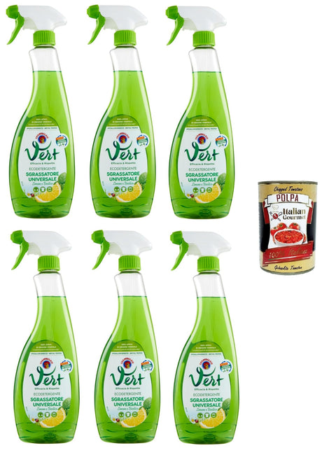 Vert di Chanteclair Sgrassatore Universale Limone e Basilico Vert by Chanteclair Universal Zitronen- und Basilikum-Entfetter 6x600 ml+ Italian Gourmet polpa 400g
