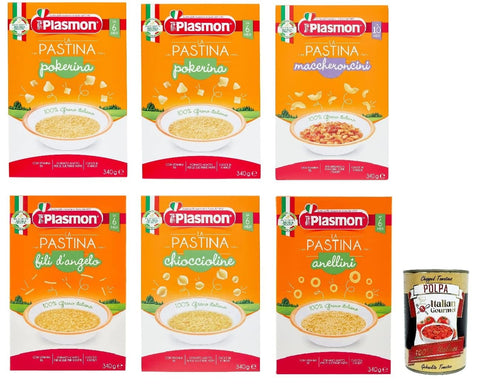 Plasmon Testpaket Pastina Infanzia Svezzamento Dai 6 Mesi 6x 340 Grammi + Italian Gourmet polpa 400g