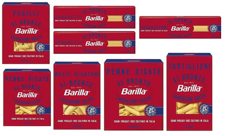 Testpaket Barilla Pasta al Bronzo Bronze Gezogene nudeln Pasta 8x 400g Rohe Verarbeitungsmethode