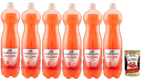 San benedetto Aranciata rossa, Blutorange OrangenLimonade orangen PET 6x 1.5 Lt erfrischend, blood orange orange lemonade + Italian Gourmet polpa 400g