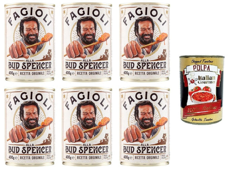 Bud Power- Bud-Spencer-Bohnen fertig zum Probieren 6x 400gr + Italian Gourmet polpa 400g