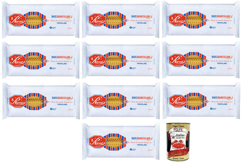 10x Russo Tripoline N°82 Hartweizengrieß Pasta,100% Italienischer Weizen,500g-Packung + Italian Gourmet Polpa di Pomodoro 400g Dose