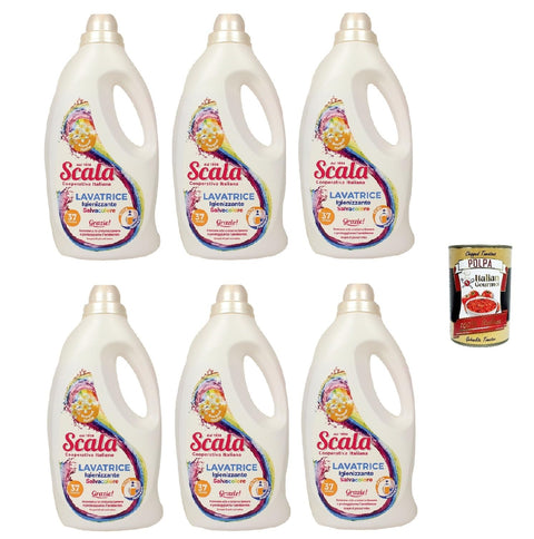 Scala detergente lavatrice Salvacolore 1,5L Flüssigwaschmittel für Buntwäsche 6 x 1,5 l + Italian Gourmet polpa 400gr