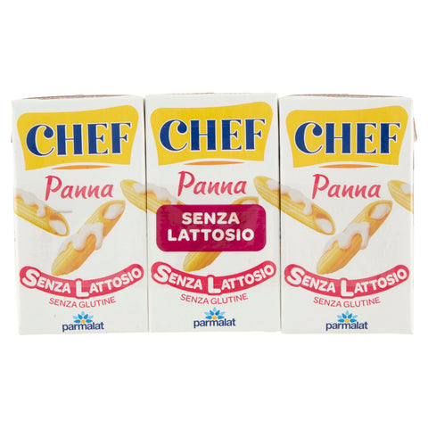 Parmalat Chef Panna Senza Lattosio Laktosefreie Kochcreme Glutenfrei (3 x 125ml) Sauce zum Kochen