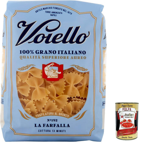 10x Voiello Pasta Farfalle Nudeln 100% italienische N 192, 500g + Italian Gourmet Polpa 400g