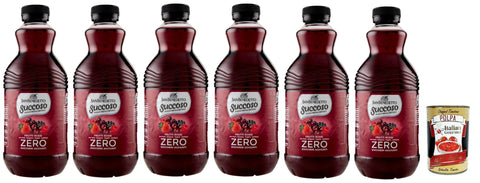 San Benedetto Succoso Zero Frutti rossi PET 6x 90cl, PET, Rote Früchte, ohne zucker Fruchtsaft saft, redberries juice sugar free + Italian Gourmet polpa 400g
