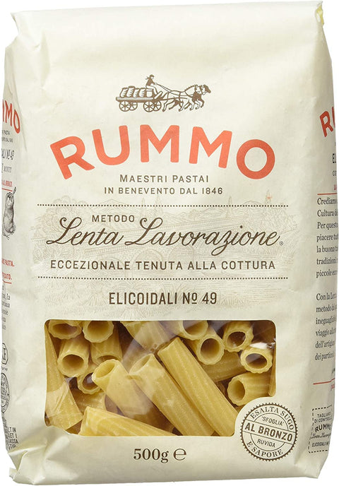 10x Rummo Elicoidali N. 49 Hartweizengrieß Pasta Italienische Nudeln 500g Packung + Italian Gourmet Polpa di Pomodoro 400g Dose