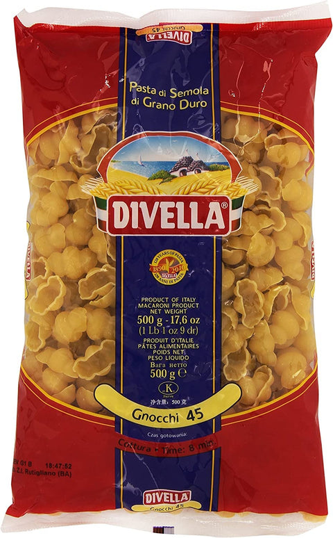 10x Divella Gnocchi N. 45 Hartweizengrieß Pasta Italienische Nudeln 500g Packung + Italian Gourmet Polpa di Pomodoro 400g Dose