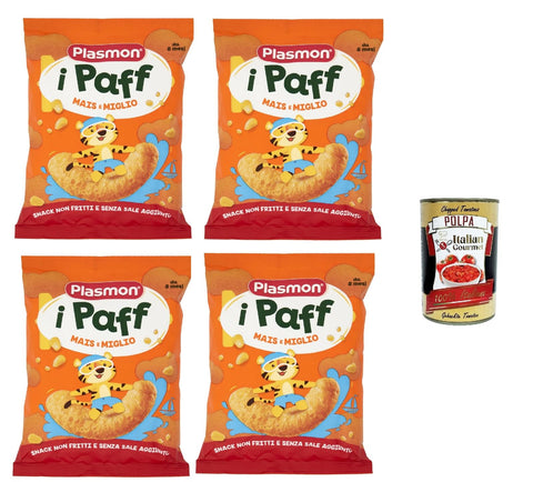Plasmon snack Mais e Miglio 4x 15g + Italian Gourmet polpa 400g