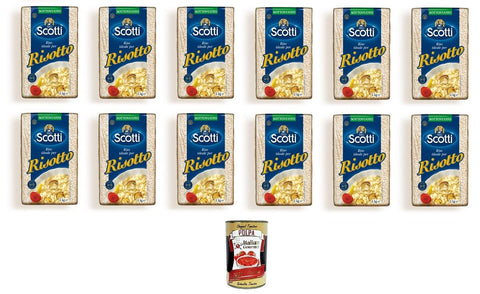 RIso Scotti- Idealer Reis für Risotto 12x 1000gr + Italian Gourmet polpa 400g