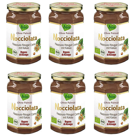 Rigoni di Asiago - Nocciolata - 6x 250g, Nuss Nougat Creme, Haselnusscreme ohne Palmöl, Nuss Nougat Creme ohne Palmöl, Leckerer Brotaufstrich