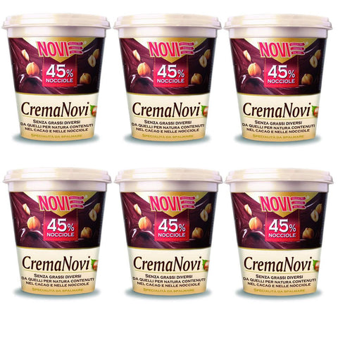 NOVI Sammel 6 Stück Cream Streich 45% Nocciole 200 Gramm Süßen Snacks