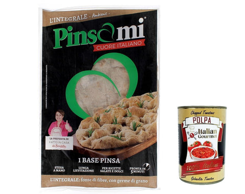 Pinsami Pinsa Gourmet Integrale, Vollkorn Pinsa hausgemacht von Benedetta, 3 Stück à 230 Gramm + Italian Gourmet pelati 400gr