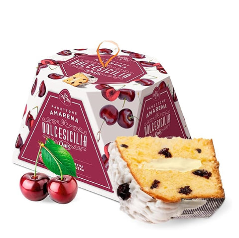 Dais Panettone Dolcesicilia Crema Pasticcera e Amarena Panettone mit Konditorcreme und Amarenakirschen 800 g